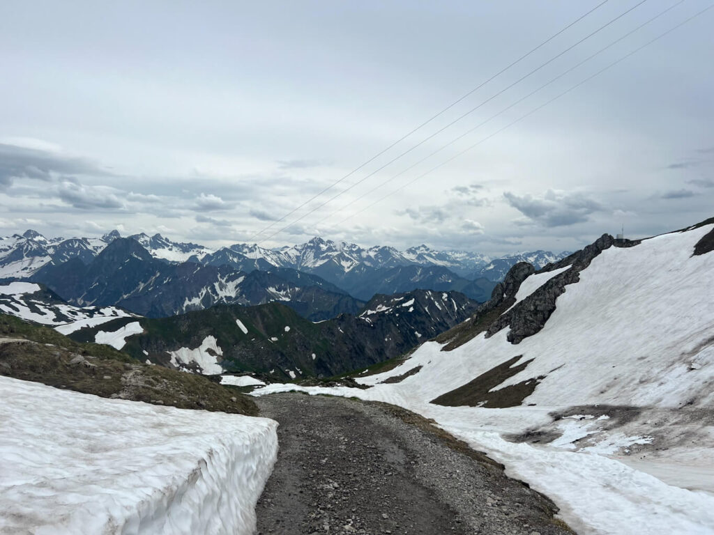 Snowy terrain in Nebelhorn