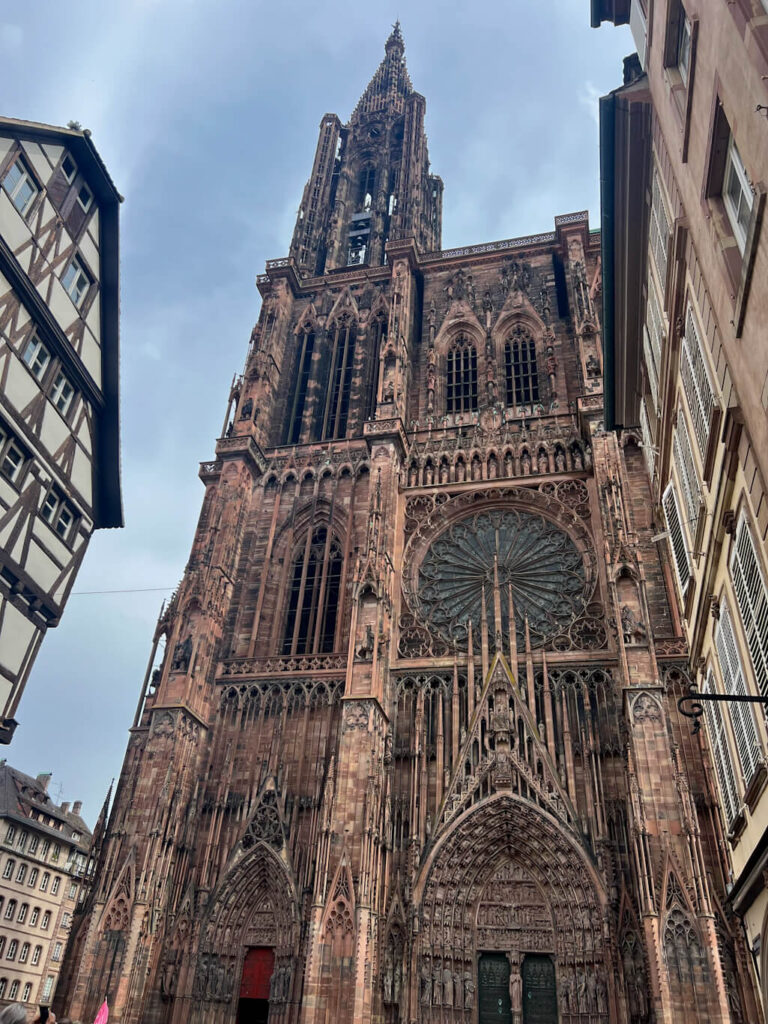 the majestic cathedral notre dame of Strasbourg during day trip to strasbourg