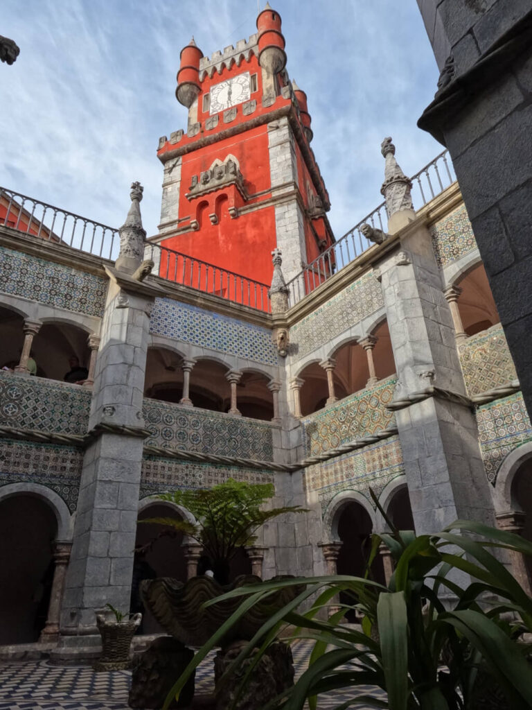 interior of a pena palace sintra with a tower