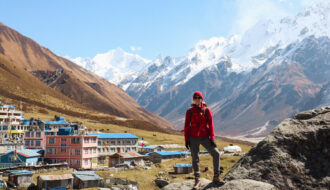 michelle in the mountainous landscape of nepal