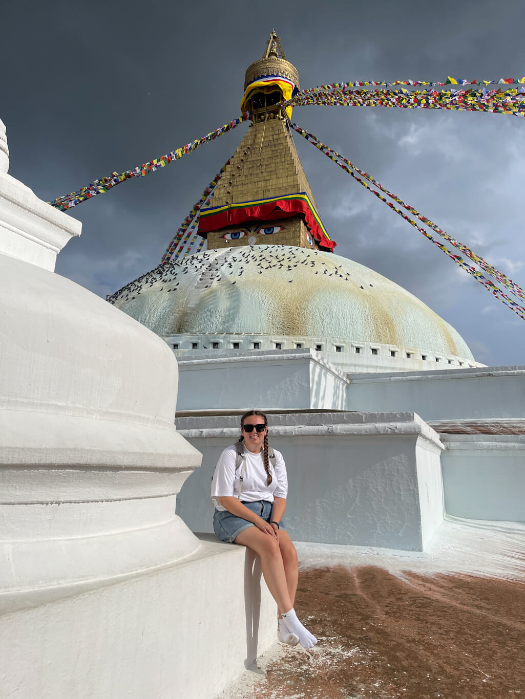 Anna in Bouddhanath Stupa