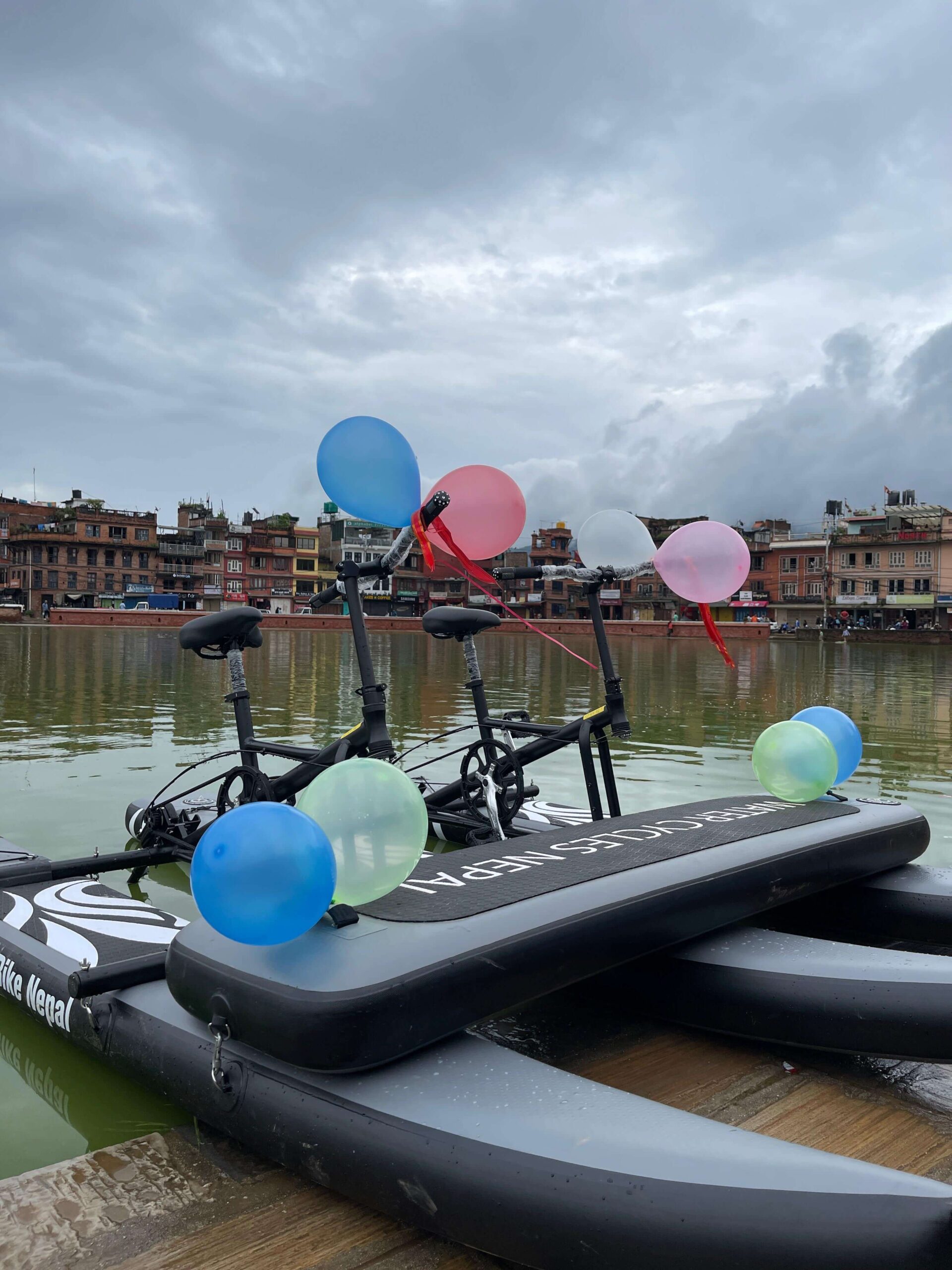 two watercycles in bhaktapur napukhu pond